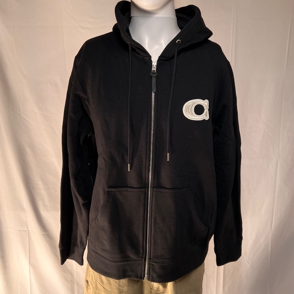 COACH NEW YORK VARSITY MENS ZIP UP HOODIE (L)